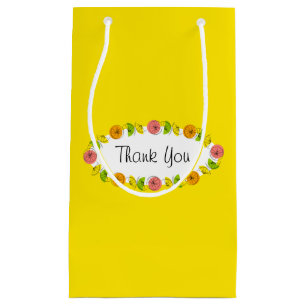 Citrus Oval Yellow Thank You gift bag small