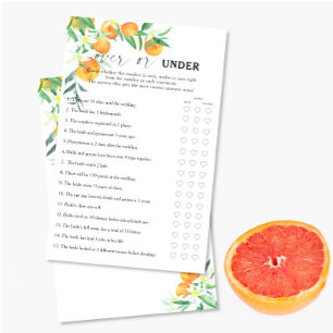 Citrus - Over or under bridal shower game