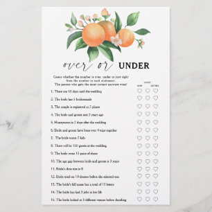 Citrus - Over or under bridal shower game