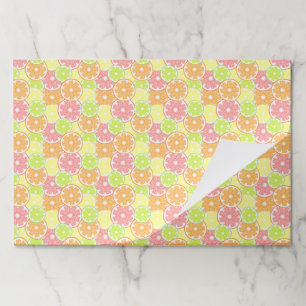 Citrus Paper Placemats, Lemon Orange Lime Mats