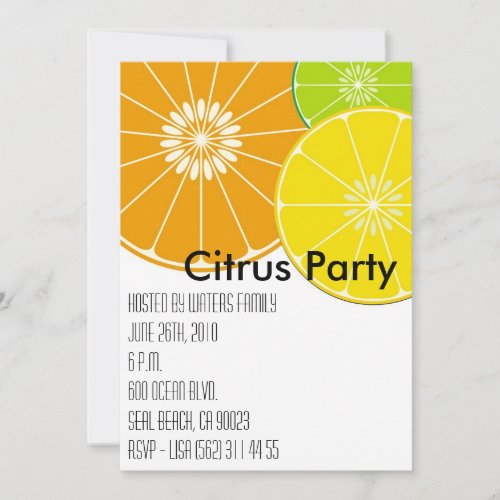 Citrus Party Invitation
