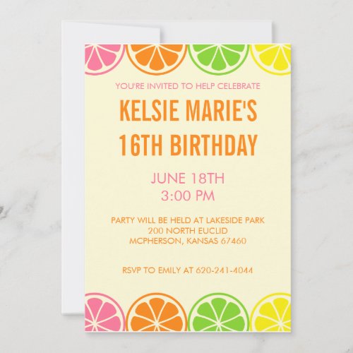 Citrus Party Invitation