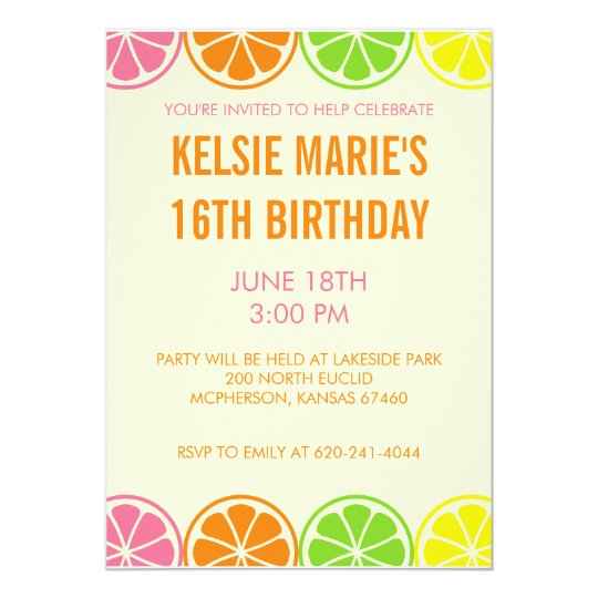 Citrus Party Invitation