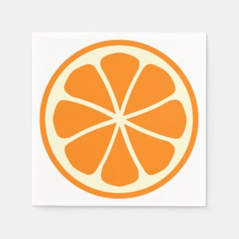 Citrus Party Orange Paper Napkins by cranberrydesign at Zazzle