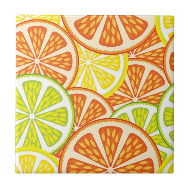 Citrus Pattern 2 Ceramic Tile (Front)