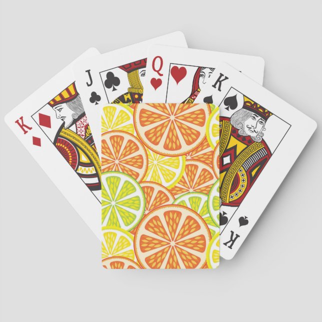 Citrus Pattern 2 Poker Cards (Back)