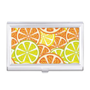 Citrus pattern business card holder