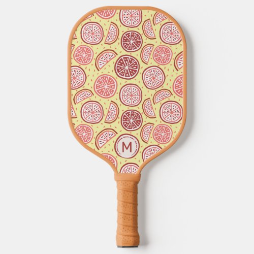 Citrus Pattern custom monogram Pickleball Paddle