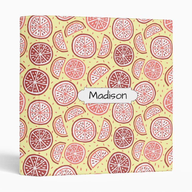 Citrus Pattern custom name binders (Front/Spine)