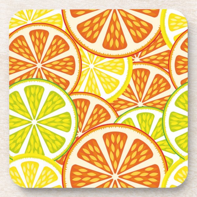 Citrus pattern drink coaster (Front)