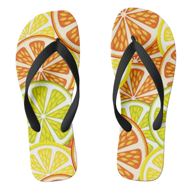 Citrus pattern flip flops (Footbed)