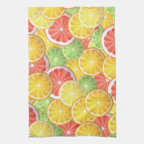 Citrus pattern _ grapefruit lemon lime orange kitchen towel