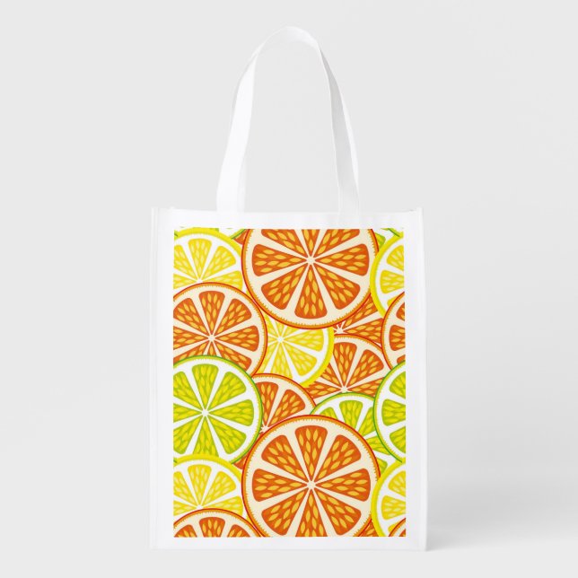 Citrus pattern grocery bag (Front)