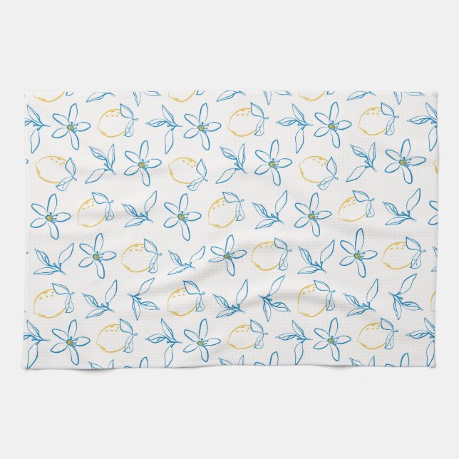 Citrus Pattern Hand Drawn - Kitchen Towel (Horizontal)