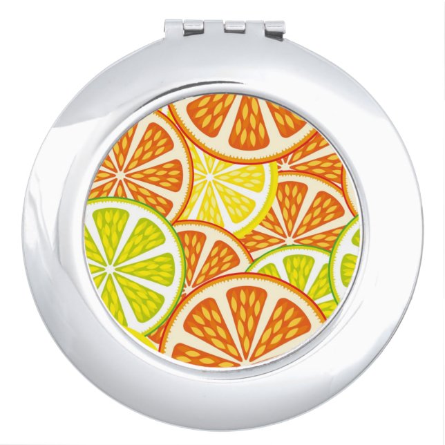Citrus pattern mirror for makeup (Front)
