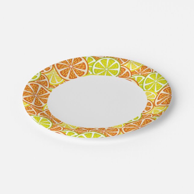 Citrus pattern paper plates (Angled)