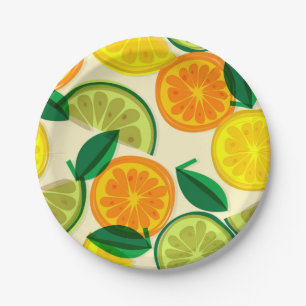 Citrus pattern paper plates