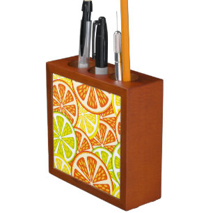 Citrus pattern pencil holder