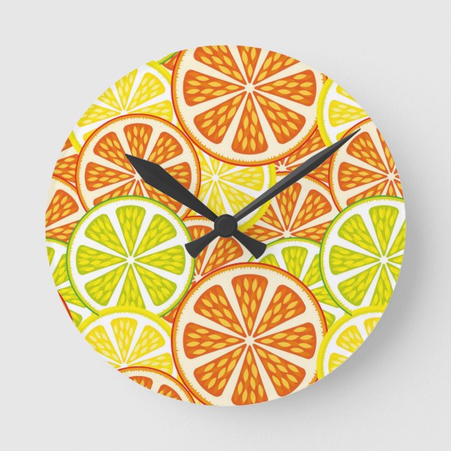 Citrus pattern round clock (Front)