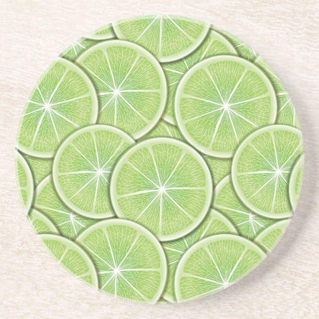 Citrus Pattern Sandstone Coaster (Front)