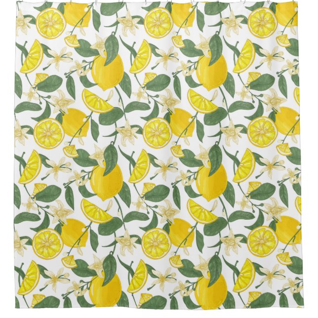 Citrus Pattern Shower Curtain (Front)