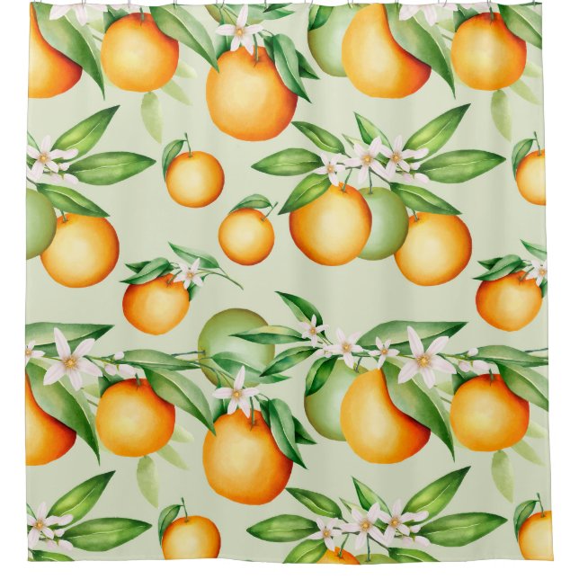 Citrus Pattern Shower Curtain (Front)