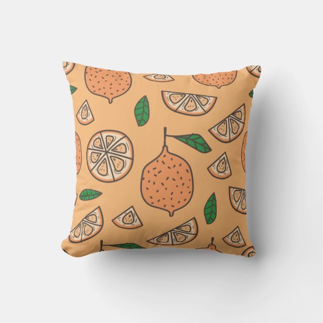 Citrus Pattern Throw Pillow (Front)