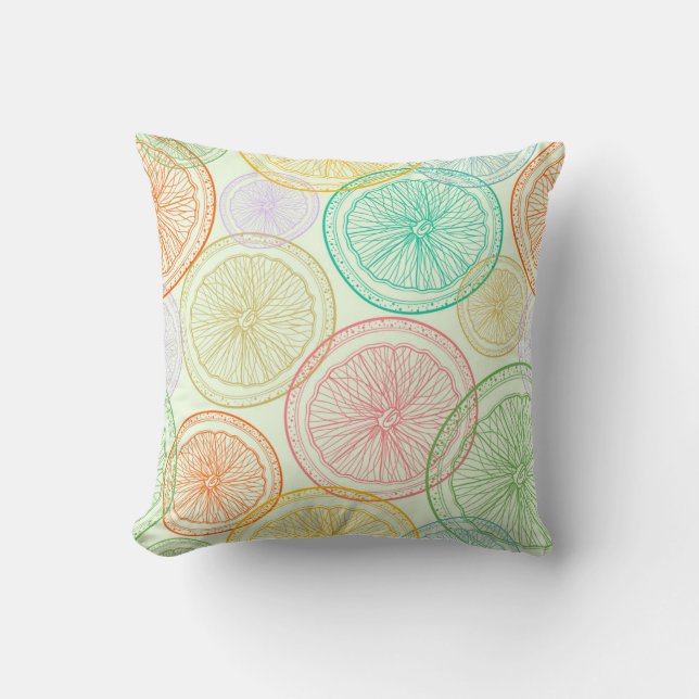 Citrus Pattern Throw Pillow (Front)
