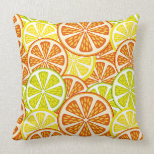 Citrus pattern throw pillow