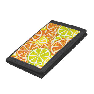 Citrus pattern tri-fold wallet