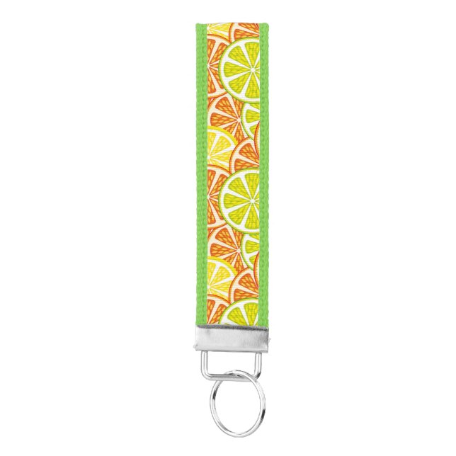 Citrus pattern wrist keychain (Keys on Bottom)