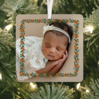Citrus Pine Overlay Baby's First Christmas Photo