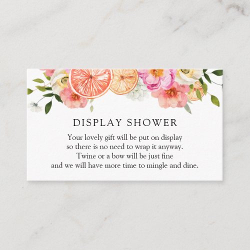 Citrus Pink Flowers Display Shower Enclosure Card