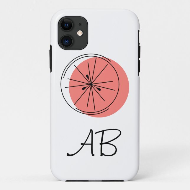 Citrus Pink Monogram iPhone case (Back)