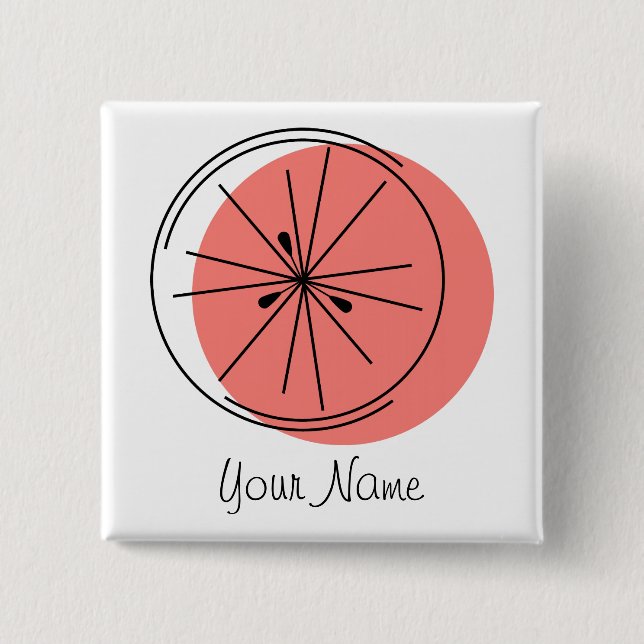 Citrus Pink Name button (Front)