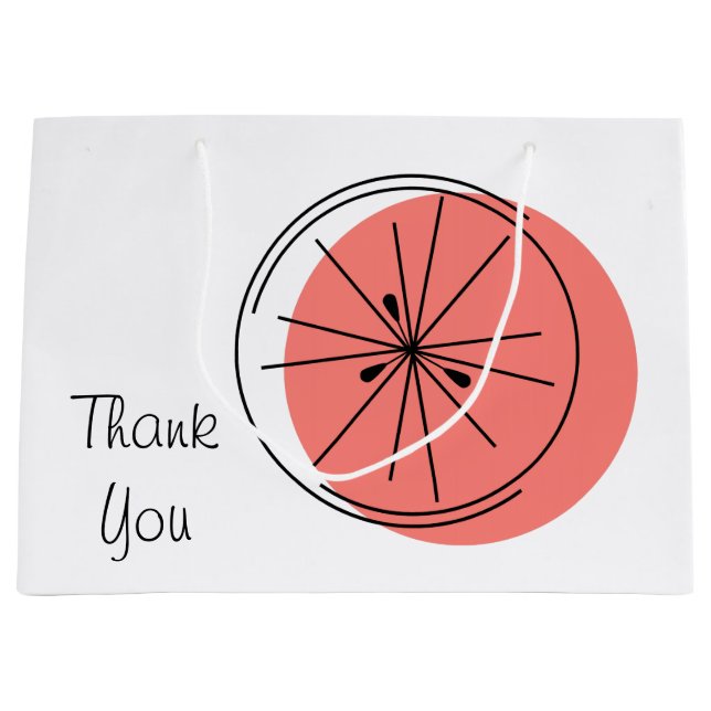 Citrus Pink Thank You gift bag large (Front)