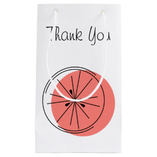 Citrus Pink Thank You gift bag small