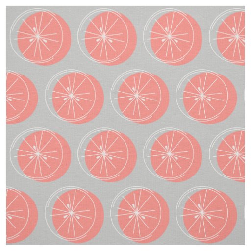 Citrus Pink White fabric grey