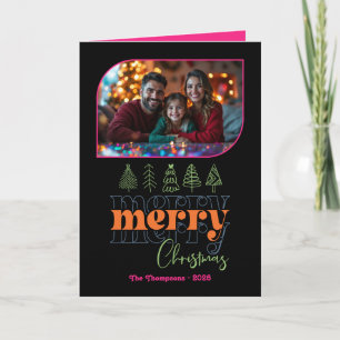 Citrus Pop Hand Drawn Merry Christmas Photo Holiday Card