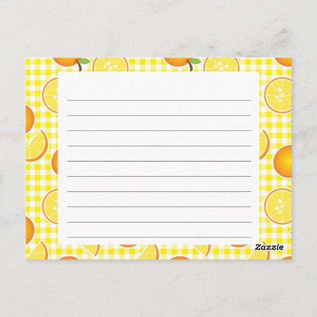 Citrus Recipe Card (Back)