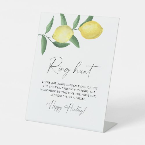 Citrus _ Ring hunt bridal shower game Pedestal Sign