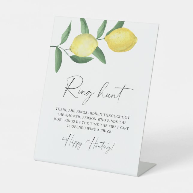 Citrus - Ring hunt bridal shower game Pedestal Sign (Front)