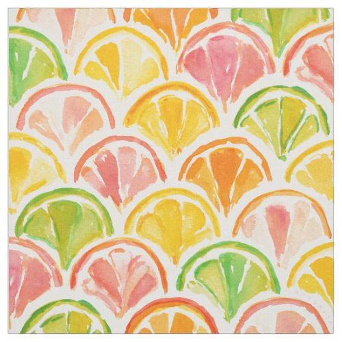 CITRUS SCALLOP Colorful Fruit Slices Fabric