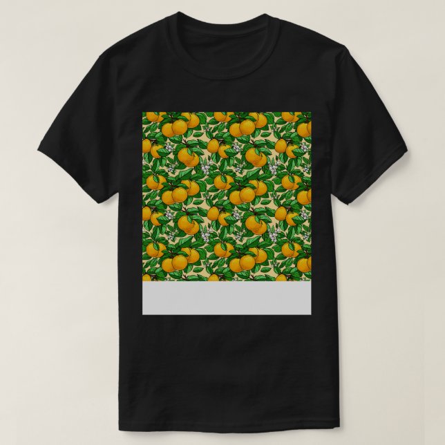 Citrus Seamless Pattern Lemon Lime Orange Mandarin T-Shirt (Design Front)