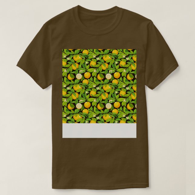 Citrus Seamless Pattern Lemon Lime Orange Mandarin T-Shirt (Design Front)