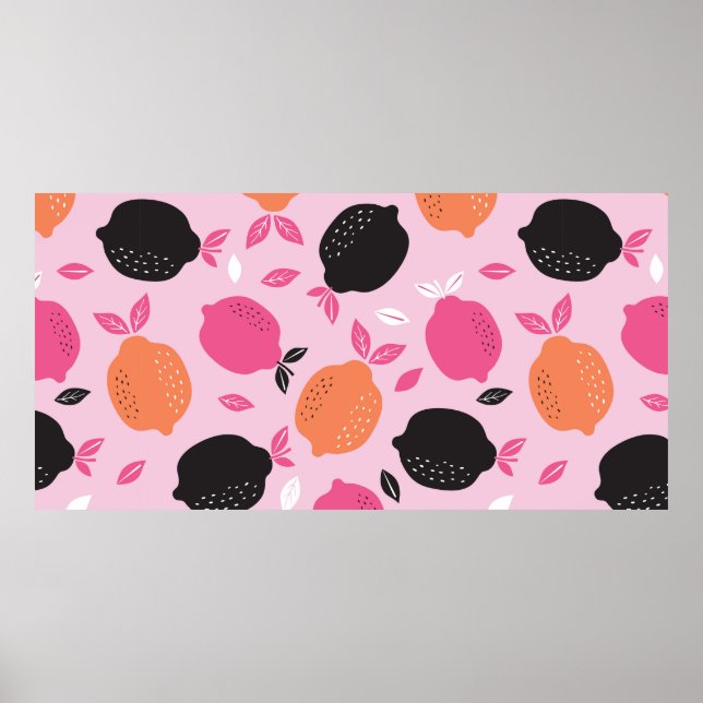 Citrus seamless pattern textile. illustration back poster (Front)