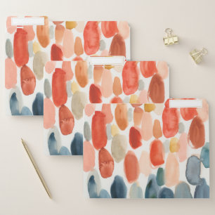 Citrus Season - Coral and Blue Stones File Folder