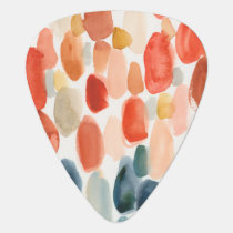 Citrus Season - Coral and Blue Stones Guitar Pick