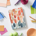 Citrus Season - Coral and Blue Stones iPad Pro Cover<br><div class="desc">Citrus Season II by Chariklia Zarris. Watercolors are used to create various stone-like shapes in corals and blues.</div>