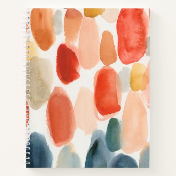 Citrus Season - Coral And Blue Stones Notebook by worldartgroup at Zazzle